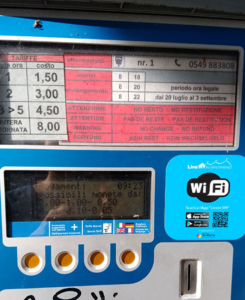サンマリノ共和国の券売機